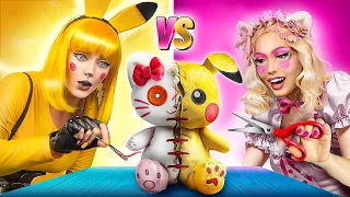 Incredibile Restyling Di Hello Kitty Ricco Per Ragazze Povere! Hello Kitty Contro Pikachu!