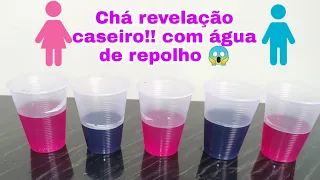 CHÁ REVELAÇÃO CASEIRO USANDO REPOLHO ROXO 😱 REVELANDO O SEXO DO BEBÊ!! O mais linda da internet ❤️