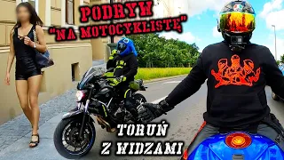 Podryw na motocyklistę ( ͡° ͜ʖ ͡°) Spotykamy widzów w Toruniu | Moto vlog Moto Addicts