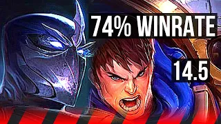 SHEN vs GAREN (TOP) | 74% winrate, Rank 5 Shen, 8/4/14 | NA Grandmaster | 14.5