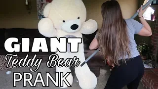 GIANT TEDDY BEAR PRANK ON GIRLFRIEND!!!