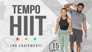 15 Minute Tempo HIIT Workout (Full Body/No Equipment/No Repeat)