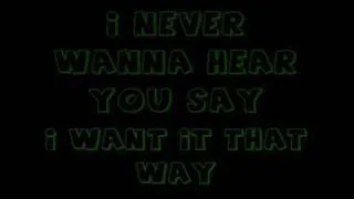 Backstreet Boys-I Want It That Way With Lyrics