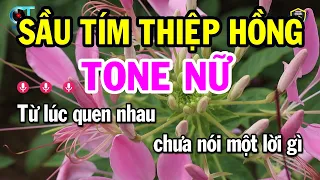 Karaoke Sầu Tím Thiệp Hồng Tone Nữ ( A#m ) Nhạc Sống Mới 2024 | Karaoke Bách Hóa