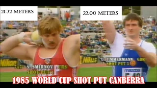 1985 WORLD CUP SHOT PUT CANBERRA Smirnov & Timmermann