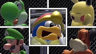 Every Character's Reaction When Smashed By King Dedede's Final Smash In Super Smash Bros Ultimate