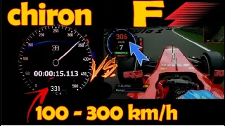 Formula 1 900 HP vs Bugatti CHiron 1500 HP Acceleration Sound 100-200 |200-300 km/h