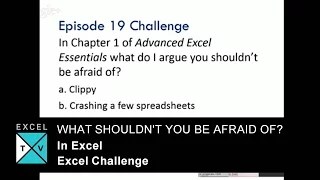 What Shouldn't You be Afraid of in Excel - Excel Challenge