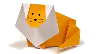 Easy Origami Lion - Easy Tutorial Origami - How to make an origami Lion