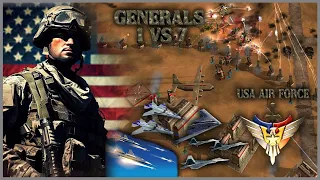 Command Conquer Generals Zero Hour Usa Air Force 1 vs 7 Hard Generals (Tournament River Revisited)