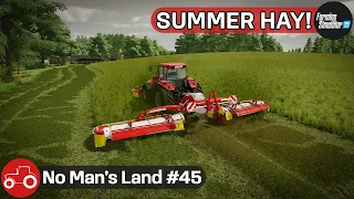 Mowing Grass For Hay, Harvesting Oats & Sorghum, Baling Straw - No Man's Land #45 FS22 Timelapse
