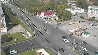 Появилось видео момента ДТП у Агрегатного завода