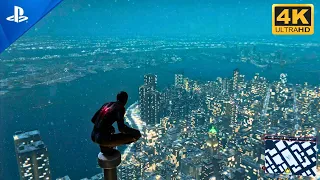 Spider-Man: Miles Morales PS5 Open World Night Free Roam | 4K HDR Ray Tracing