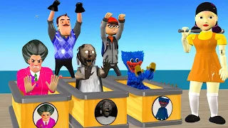 Scary Teacher Vs Squid Game 3D Troll Miss T vs Who Jumps Farthest 5 Times Challenge 2 Neighbor WIN