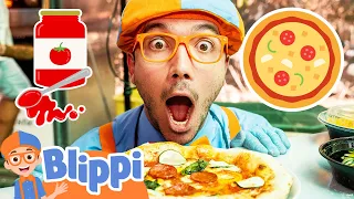 Blippi Makes a Yummy Pizza! Educational Videos for Kids