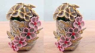 DIY! Home decorating idea handmade Flower vase | Jute Craft Decoration Design#29