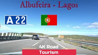 Driving in Portugal Algarve from Albufeira to Lagos on A22