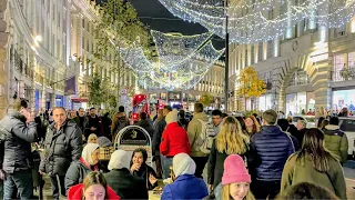 London Walk 2021 | Regent Street Christmas Lights Full on Now | London West End Walk 2021 [4k HDR]