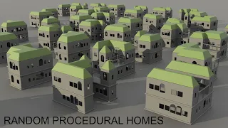 Randomly generated procedural homes in Houdini tutorial