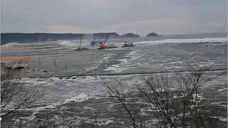 2011 Japan Tsunami - Kuji City Port. (Full Footage)