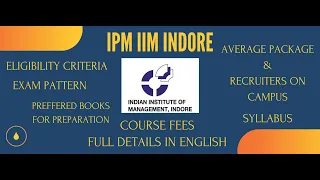 IPMAT 2022 IIM Indore 🇮🇳 for Class 12th | Any Stream🔥🔥 | Course Eligibility, Fees, Exam Syllabus