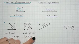 ÁNGULOS COMPLEMENTARIOS Y SUPLEMENTARIOS - Ejemplos