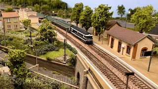 French N Scale Layout and SNCF Model Trains at the Prototype Railway Station of L’Arbresle