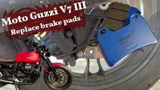 Moto Guzzi V7 III Tutorial - Replace brake pads on the rear axle [4K / English / DIY]