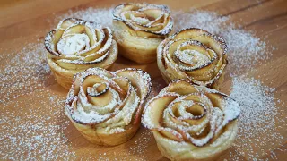 Rosas de maçã assadas - como fazer uma torta de maçã em forma de rosa