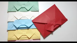 Origami Paper Art - Envelope Tie Bow Origami  💌DIY💌   Envelope Gravatinha Origami (All Paper Art)