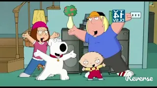 Family Guy titles backwards, slowed down, flipped then double speed moving in and out. (not failed)