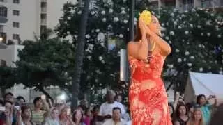 Blue Hawaii, a Hula Dance danced at Kuhio Beach, Waikiki, Hawaii in May 2015