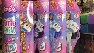 Barbie: Cutie Reveal Snowflake Sparkle Series Reindeer, Owl, Wolf, and Polar Bear Unboxing & Review