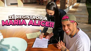 O ZÉ REGISTROU A MARIA ALICE E REVELAMOS O NOME COMPLETO DELA!!!