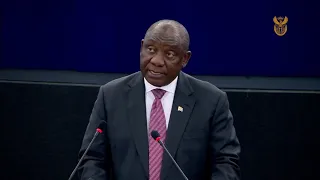 President Cyril  Ramaphosa arrives in the French Republic to address the European Parliament