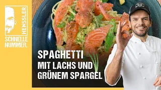 Schnelles Spaghetti mit Lachs und grünem Spargel Rezept von Steffen Henssler