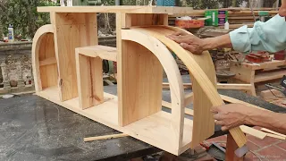 Amazing Woodworking Ideas With Strips Of Wood // How To Make a TV Shelf Has A Modern And Cool Design