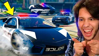 JOGANDO GTA 5 RP COMO POLICIAL COM SUPER CARROS!! (Incrível)