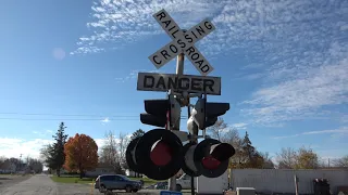 Old 1950's DANGER Sign On Railroad Crossing @ Washington st, Monroeville, IN