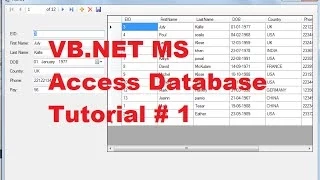 VB.NET MS Access Database Tutorial 1 # How to Connect Access Database to VB.Net