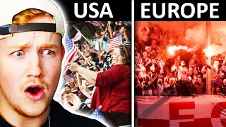 Canadian Reacts to FOOTBALL FANS USA vs EUROPE