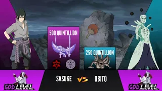 Sasuke VS Obito POWER LEVELS - Justicescale