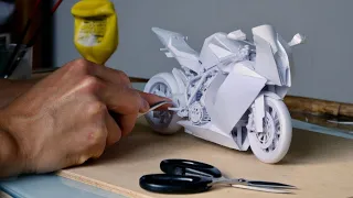 How to make bike with paper- KTM 1190 RC8 - papercraft scale model