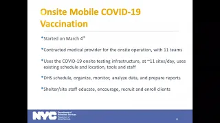 Vaccinations for Individuals Experiencing Homelessness in NYC and Beyond