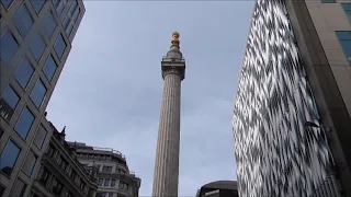 Pudding Lane where The Great Fire of London 1666 started & The Monument