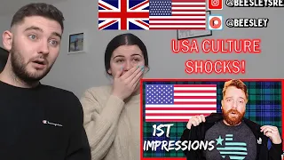 British Couple Reacts to 10 Crazy Things a British person noticed about AMERICA