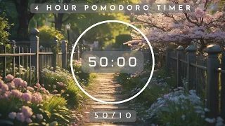 50 / 10 Pomodoro Timer| No music |White noise for Studying Working|Deep focus| Study timer