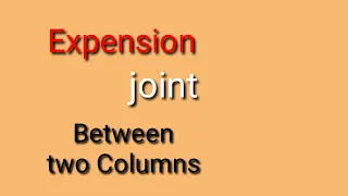 Expension Joint between two Columns