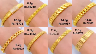 Latest men's gold bracelets with weight and price