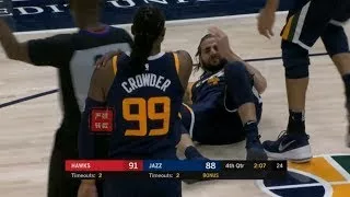 Dennis Schroder Slaps Ricky Rubio To The Ground, Gets A Flagrant Foul！